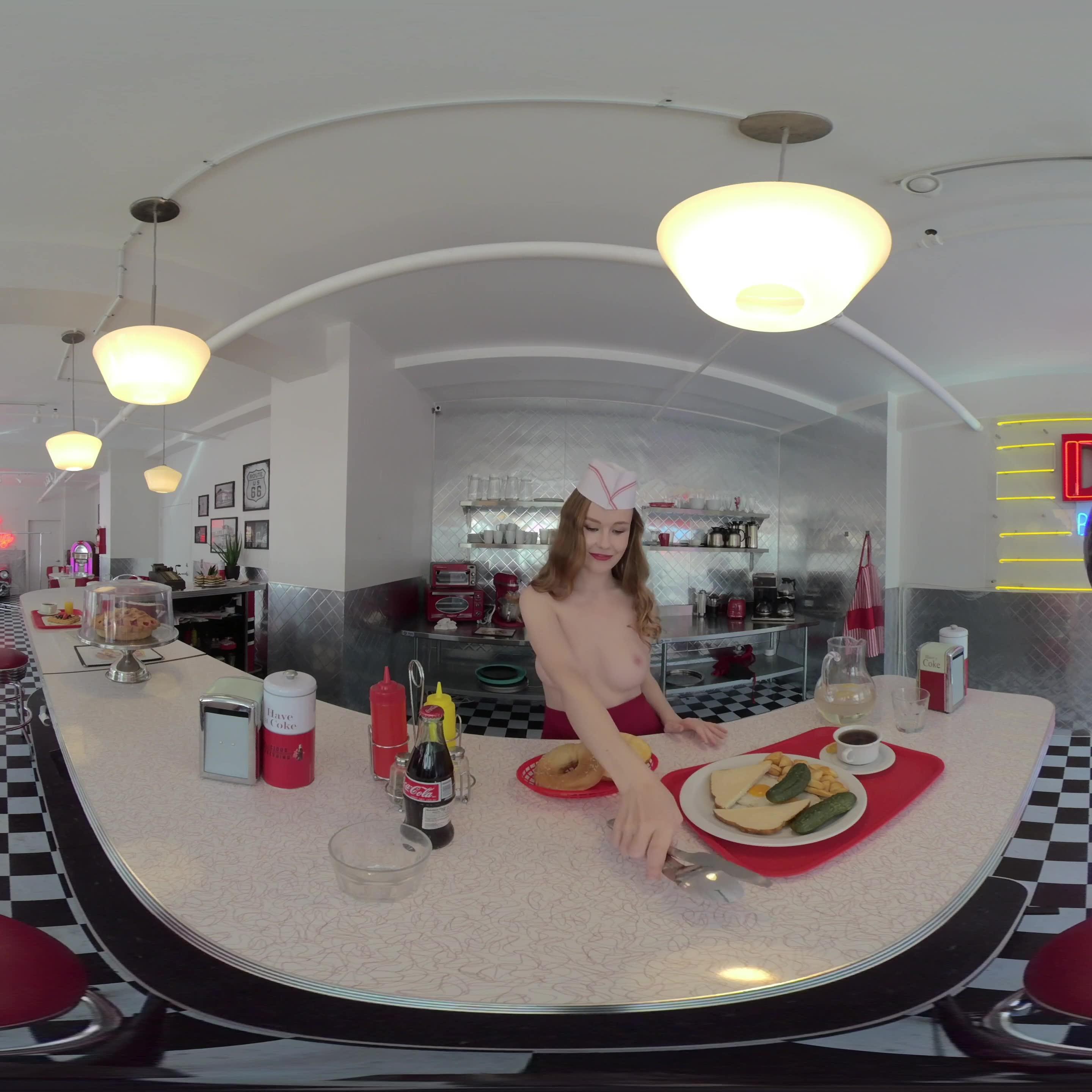 Waitress enjoys making your dick explode VR Porn Video