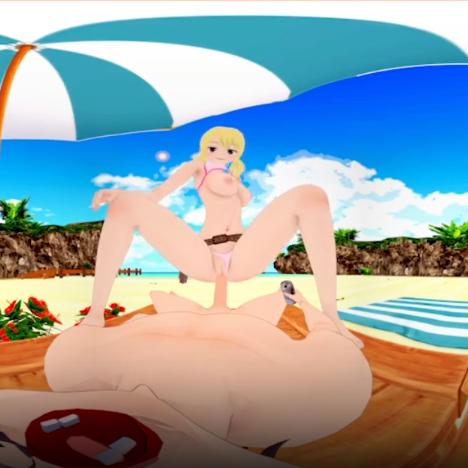 Lucy Heartfilia fucks on the beach VR Porn Video