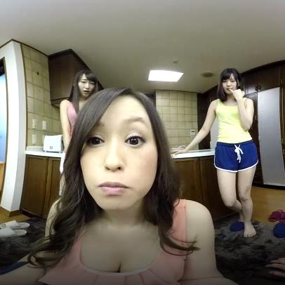 Foursome with 3 hot Japanese babes VR Porn Video