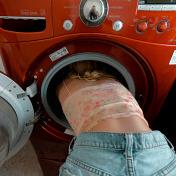 She got stuck in the washer